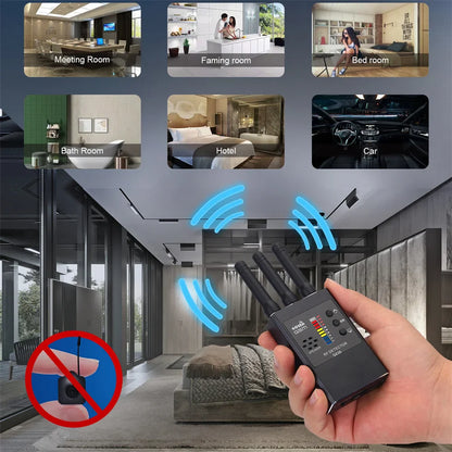 G638 Anti-Spy Wireless RF Signal Detector — GSM, GPS Tracker & Hidden Camera Finder, Professional Military Version