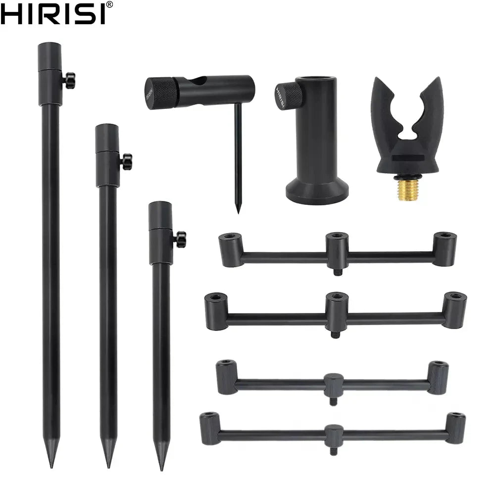 Hirisi Carp Fishing Rod Pod Set - Bank Stick and Buzz Bar, Durable Fishing Rod Holder for Support