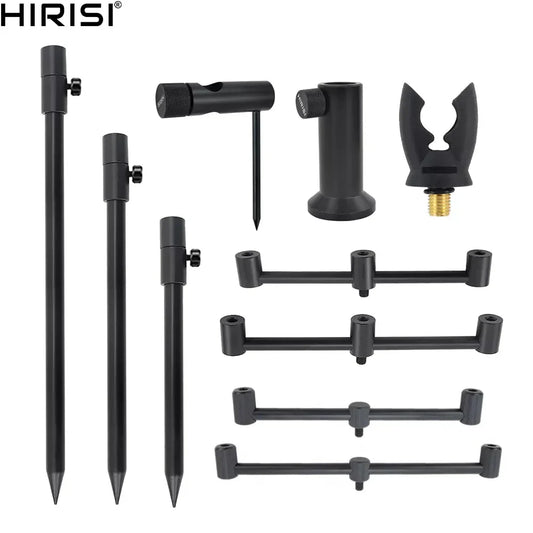 Hirisi Carp Fishing Rod Pod Set - Bank Stick and Buzz Bar, Durable Fishing Rod Holder for Support