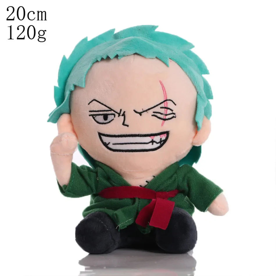 Japanese Anime One Piece Plush Toys — 25cm Luffy, Chopper, Ace & Roronoa Zoro Stuffed Dolls, Cute Cartoon Figure Kids Christmas Gift