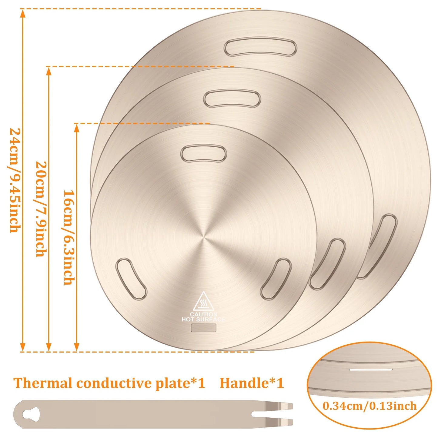 Portable Heat Conduction Plate for Gas Stove - Stainless Steel Induction Adapter with Removable Handle