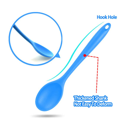 Soft Silicone Cooking Spoon - Long Handle Stirring Ladle for Kitchen Use - Essential Cooking Utensil