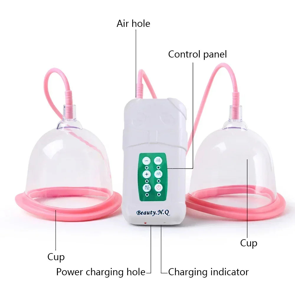 Electric Breast Enlargement Pump – Women’s Vacuum Cupping Body & Breast Massage Device with AB/CD Cups
