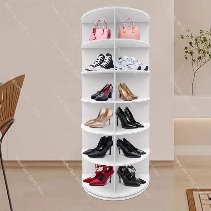 Rotating Multi-Layer Shoe Rack – Floor-to-Ceiling Shoe Cabinet & Bag Display Organizer with 360° Rotation