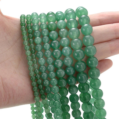 Natural Stone Round Beads 4-12mm Tiger Eye Lava Turquoise Jade for DIY Jewelry Making Bracelet Craft Supplies