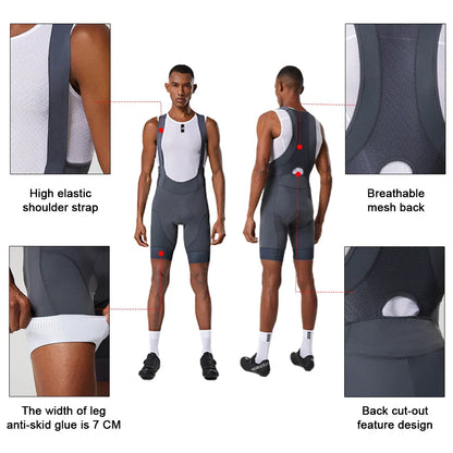 Ykywbike Men's Cycling Bib Shorts – Padded Quick-Dry Bike Tights for 6-Hour Rides, Outdoor Cycling Clothing