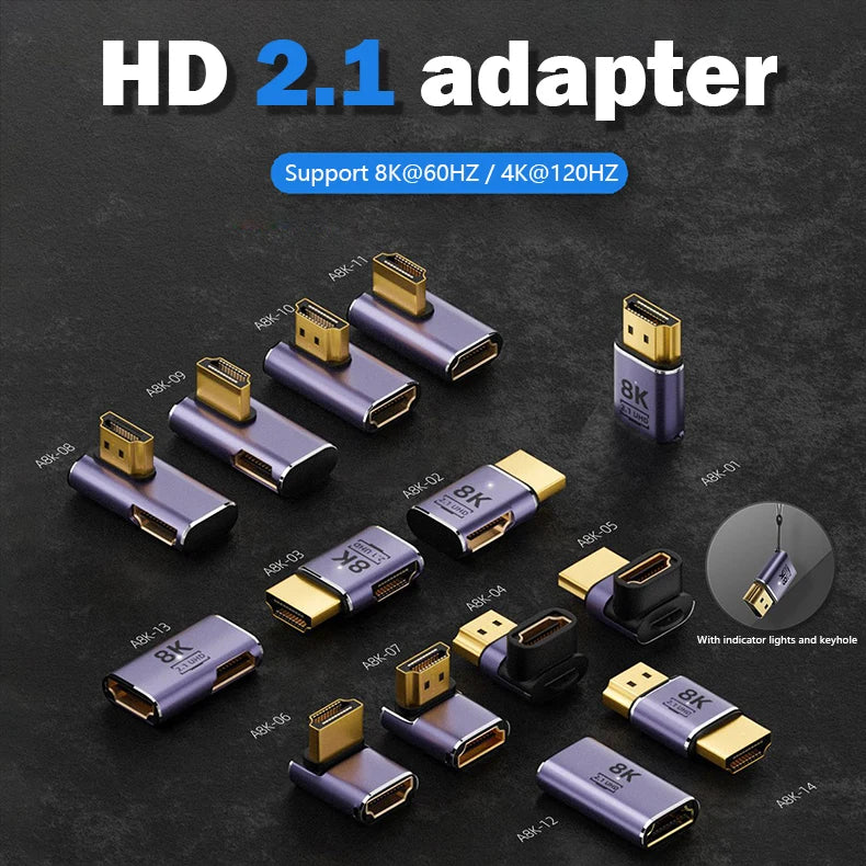 HDMI-Compatible Cable Adapter – Mini/Micro HDMI to HDMI 2.1 Converter, 48Gbps, 8K60Hz, 4K120Hz for PS4, PS5, Laptop, PC, Projector