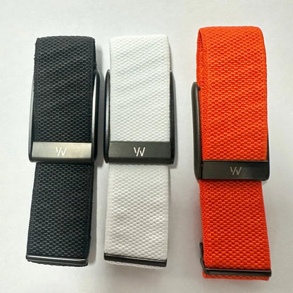 Whoop 5.0 Compatible Nylon Wristband - Black, Silver & Gold Woven Elastic Sports Replacement Strap