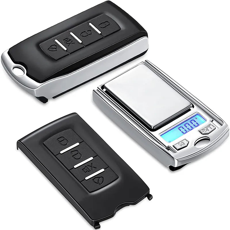 1Pcs Precision Portable Car Key Shape Mini Digital Pocket Gram Scale - 200g/100g Capacity, 0.01g Accuracy, LCD Display, Batteries Included