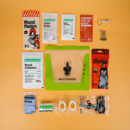 Rhino Rescue Outdoor & Home First Aid Kit Refill Bag – Emergency Survival Supplies with Blanket, Bandages, Gauze Pads & Trauma Shears