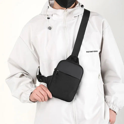 Men’s Small Canvas Chest Bag – Fashion Mini Crossbody Shoulder Sling Bag for Sport & Phone