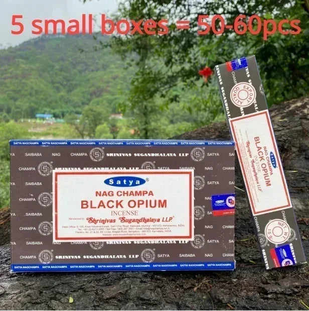 5BOX NAG Champa Indian Incense Set – Satya Handmade Sticks with 6 Aromatic Scents for Home & Meditation