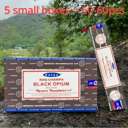 5BOX NAG Champa Indian Incense Set – Satya Handmade Sticks with 6 Aromatic Scents for Home & Meditation