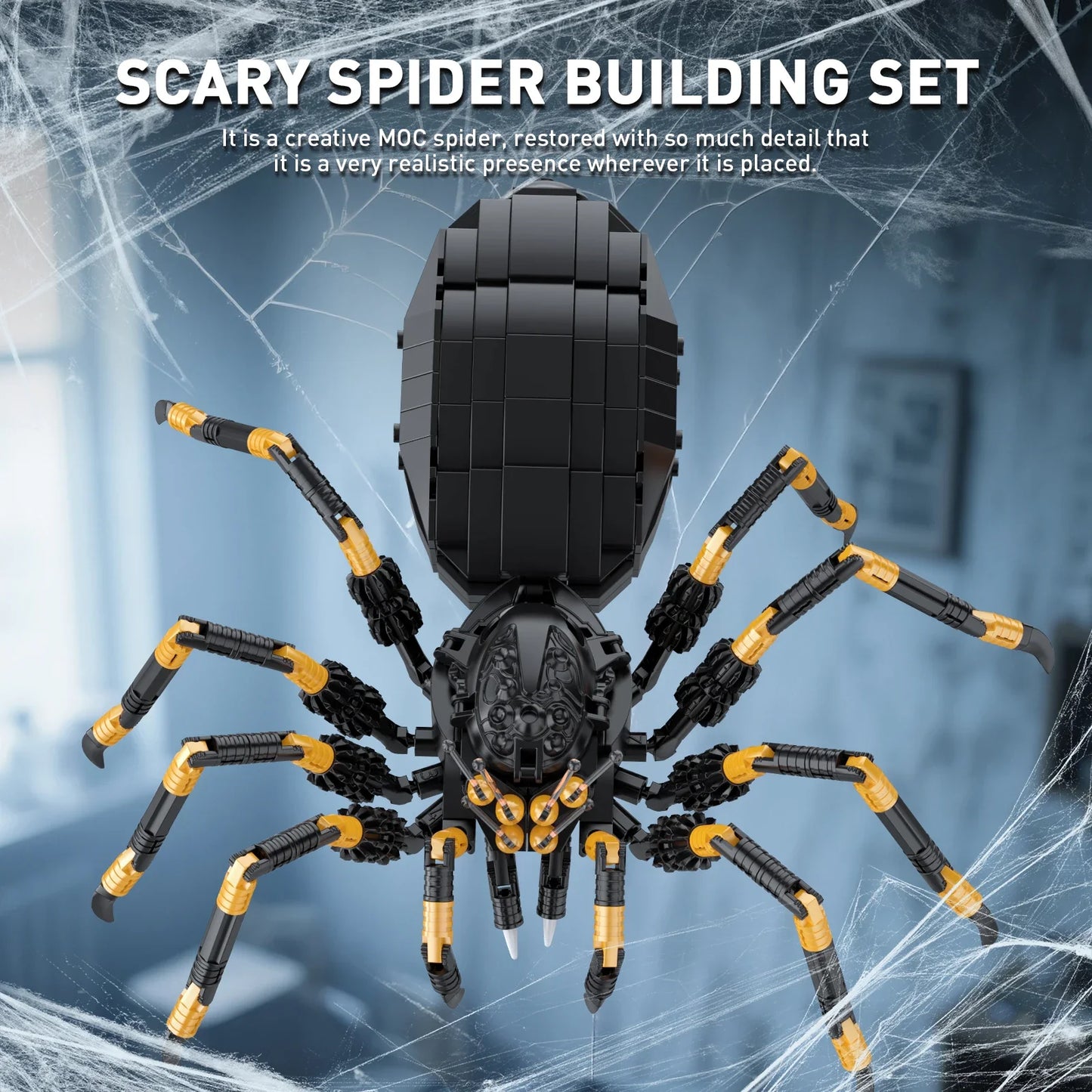 Creative Wild Animal Spider Building Blocks – Micro Assembly Kit, Halloween Horror Toy for Kids