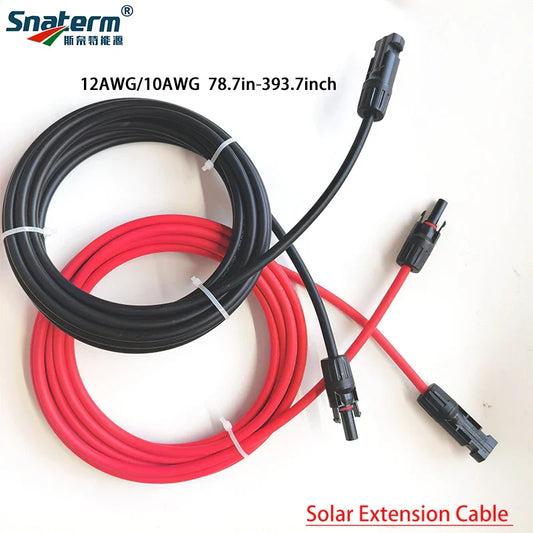 Red & Black Solar Extension Cable with Connector — 2-10m 4mm²/6mm² Photovoltaic Wire