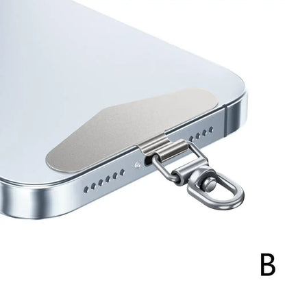 Upgraded 360° Rotatable Stainless Steel Phone Tether Tab - Metal Patch Gasket & Cellphone Lanyard Safety Connector Piece