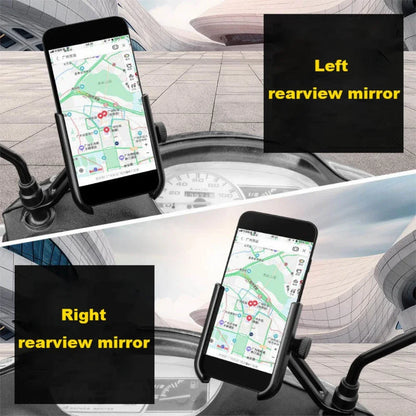 Aluminum Alloy Motorcycle & Bicycle Phone Holder — GPS Mounting Clip & Handlebar Bracket