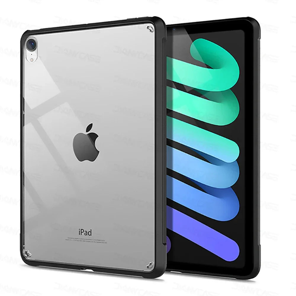 Silicone Transparent Case for iPad Pro 11", Air 4/5 (10.9"), Mini 4/5/6 & iPad 7/8/9/10th Gen (9.7"–10.5") Cover Funda