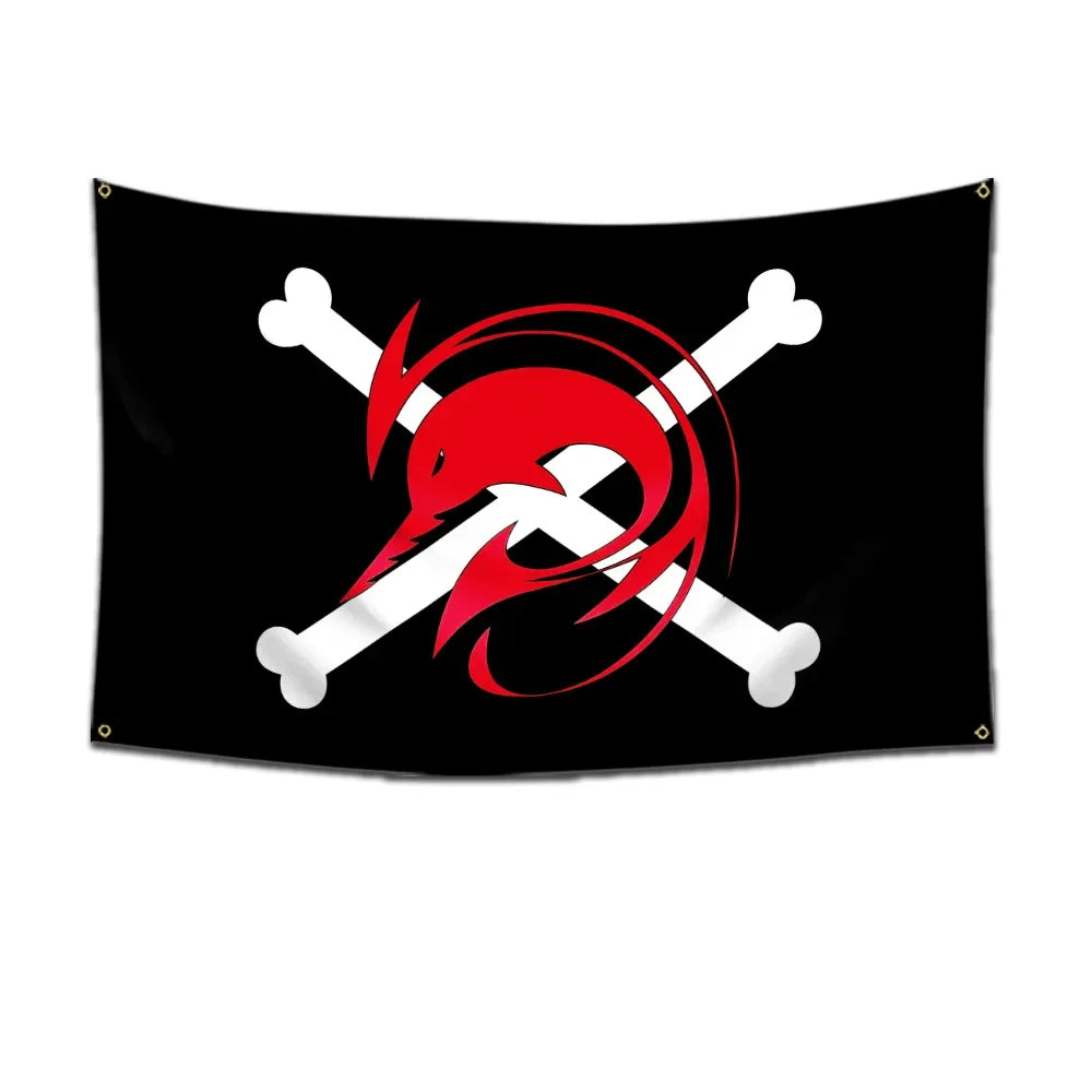 One Piece Pirate Skull Flag – Luffy Straw Hat Pirates Wall Decor & Banner for Kids' Bedroom, Gift