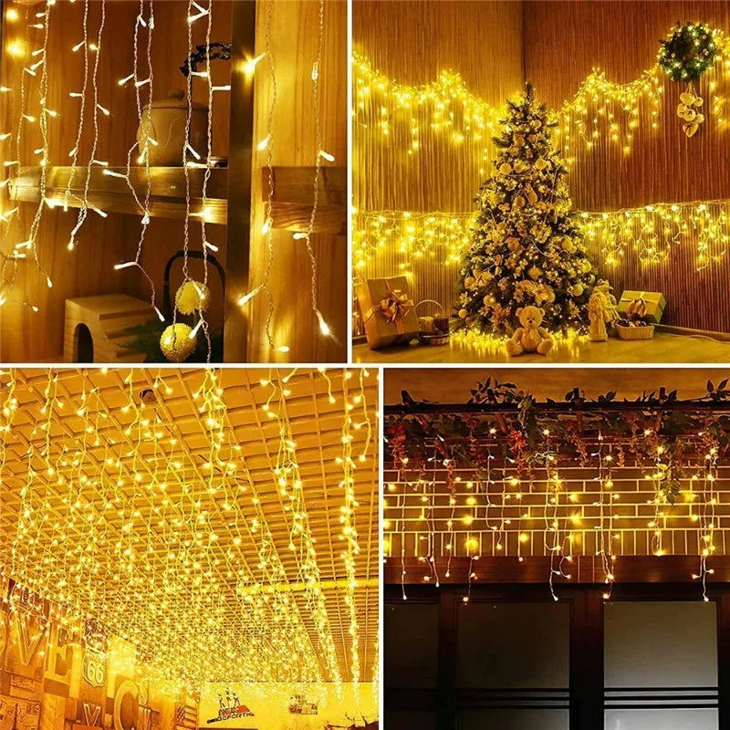 8-Mode USB LED Ice Stick Light String – Indoor & Outdoor Garland for Wedding, Party, Home, Festival, Bedroom & Garden Decoration