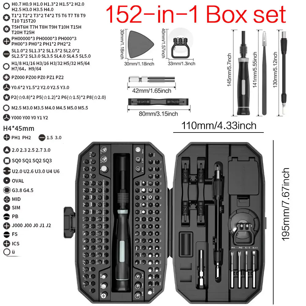 152/25-in-1 Precision Screwdriver Set – Laptop & Electronics Repair Tool Kit with T5 T6 Torx Bits for Professional Use