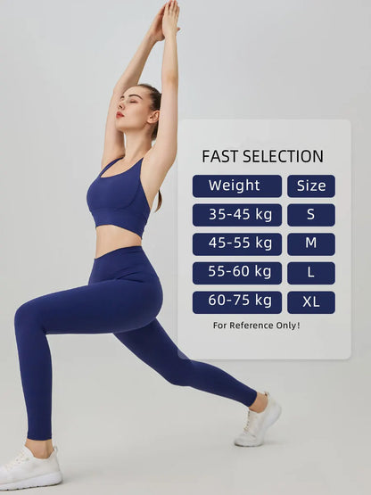 2-Piece Women’s Yoga Tracksuit – Pilates Fitness Set with Push-Up Sports Bra & Leggings for Gym Workout