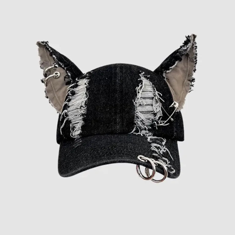 NEW Y2K Hot Girl Graffiti Baseball Cap – Rabbit Ears Cowboy Hip Hop Hat for Men & Women, Party Team Style