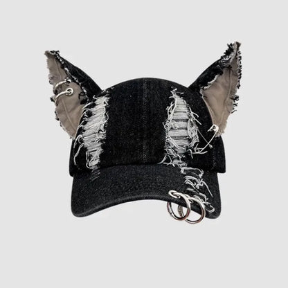 NEW Y2K Hot Girl Graffiti Baseball Cap – Rabbit Ears Cowboy Hip Hop Hat for Men & Women, Party Team Style