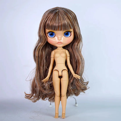 ICY DBS Blythe Doll – 30CM Tan Skin Matte & Glossy Face, Pouting Lips, 19-Joint BJD DIY Costume Doll Gift