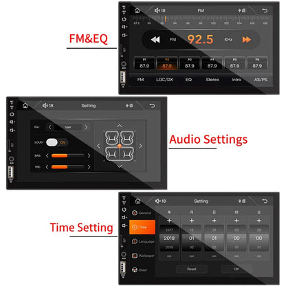 7" Car Radio – 1 Din Carplay Android Auto Multimedia Player, HD Touch Screen, FM, AUX Input, Bluetooth & MirrorLink Autoradio