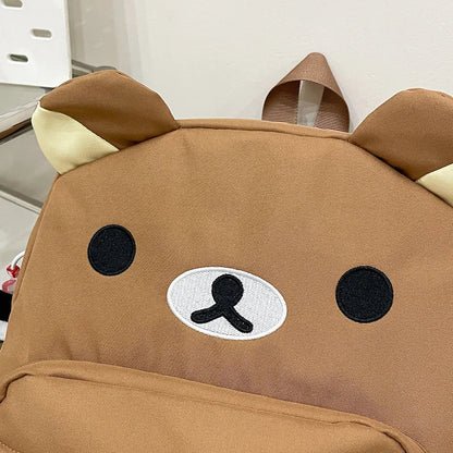 Rilakkuma Anime Backpack — Cute Relax Bear School Bag for Women, Girls & Boys, Outdoor Travel Rucksack Gift
