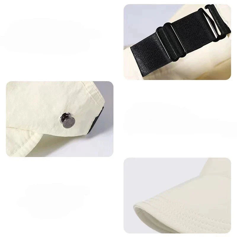 Women’s Quick-Dry Summer Cap – Lightweight Outdoor Visor with Mask Hanger and Sunscreen Protection