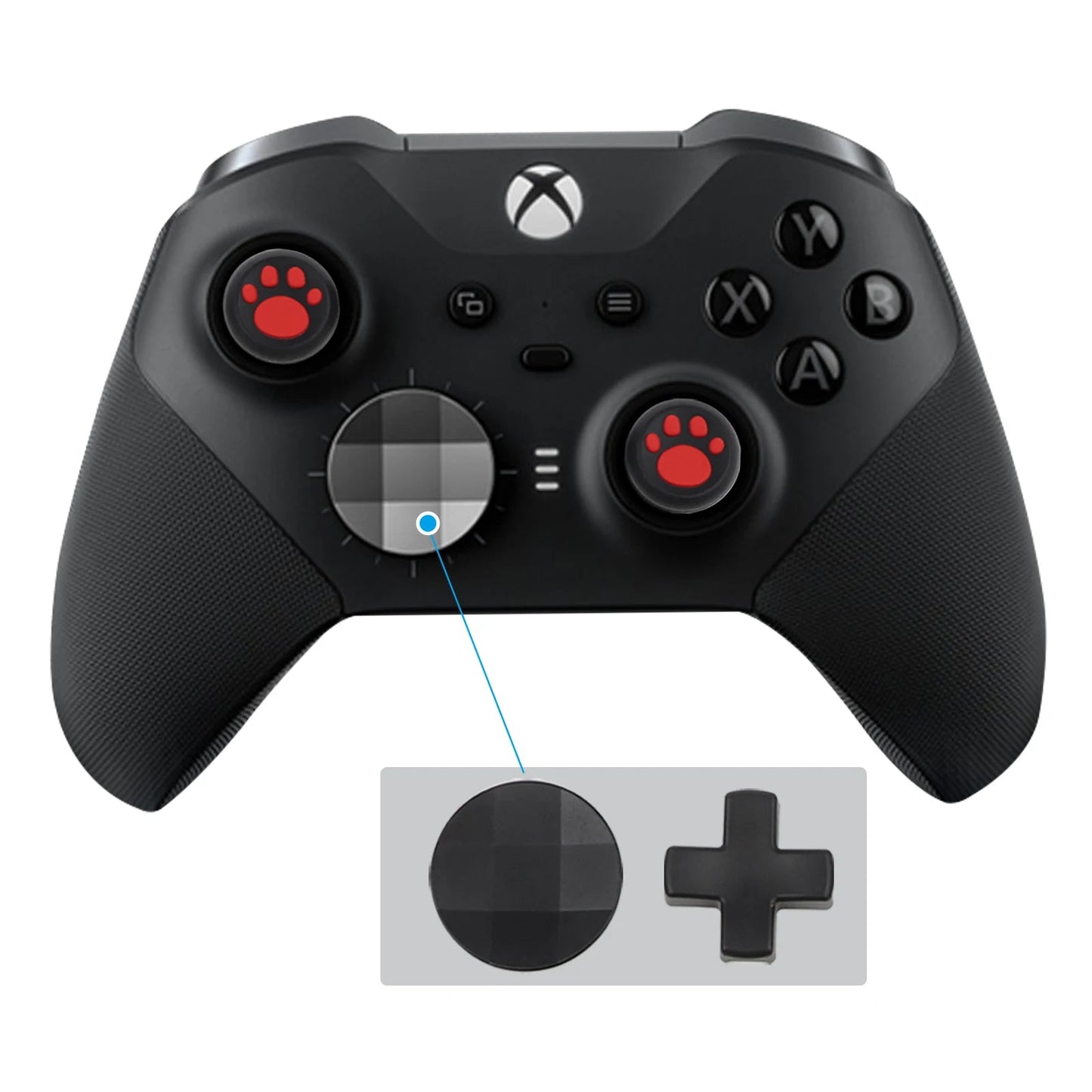 Xbox One Elite Series 2 Controller Accessories Kit – Metal D-Pad, Trigger Paddles & Thumb Stick Grips