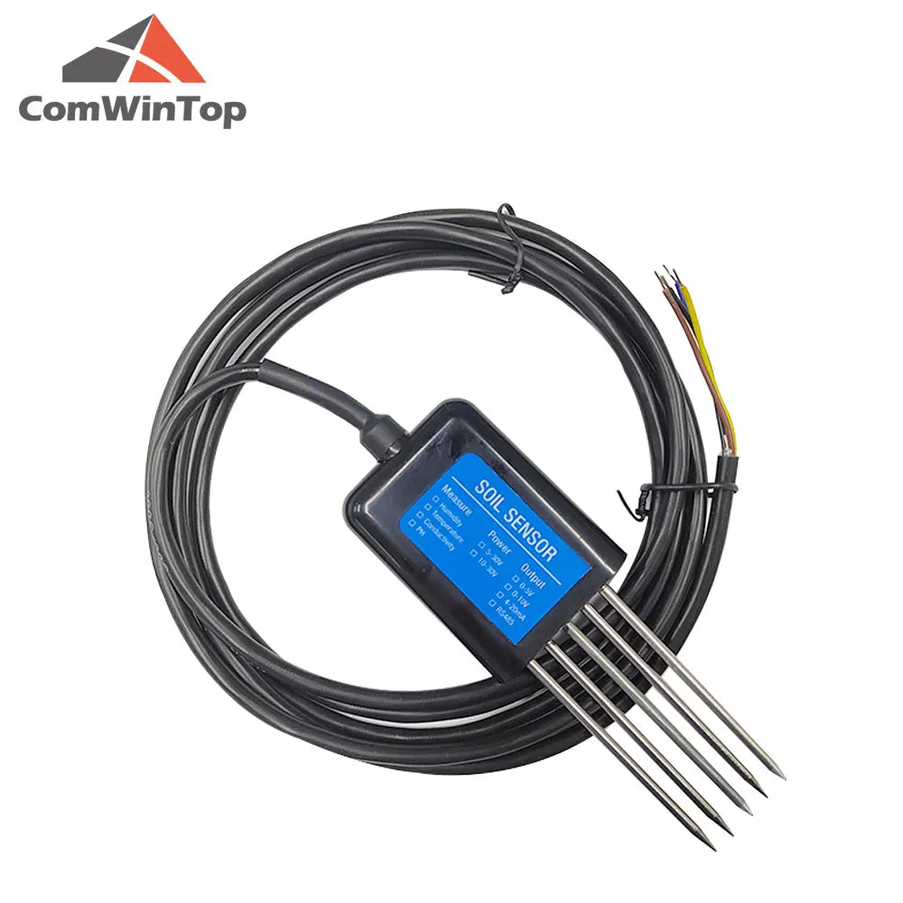 Soil Moisture, Temperature, Humidity, EC, pH & NPK Sensor - 4-20mA, 0-5V, RS485 Modbus for Accurate Soil Measurement