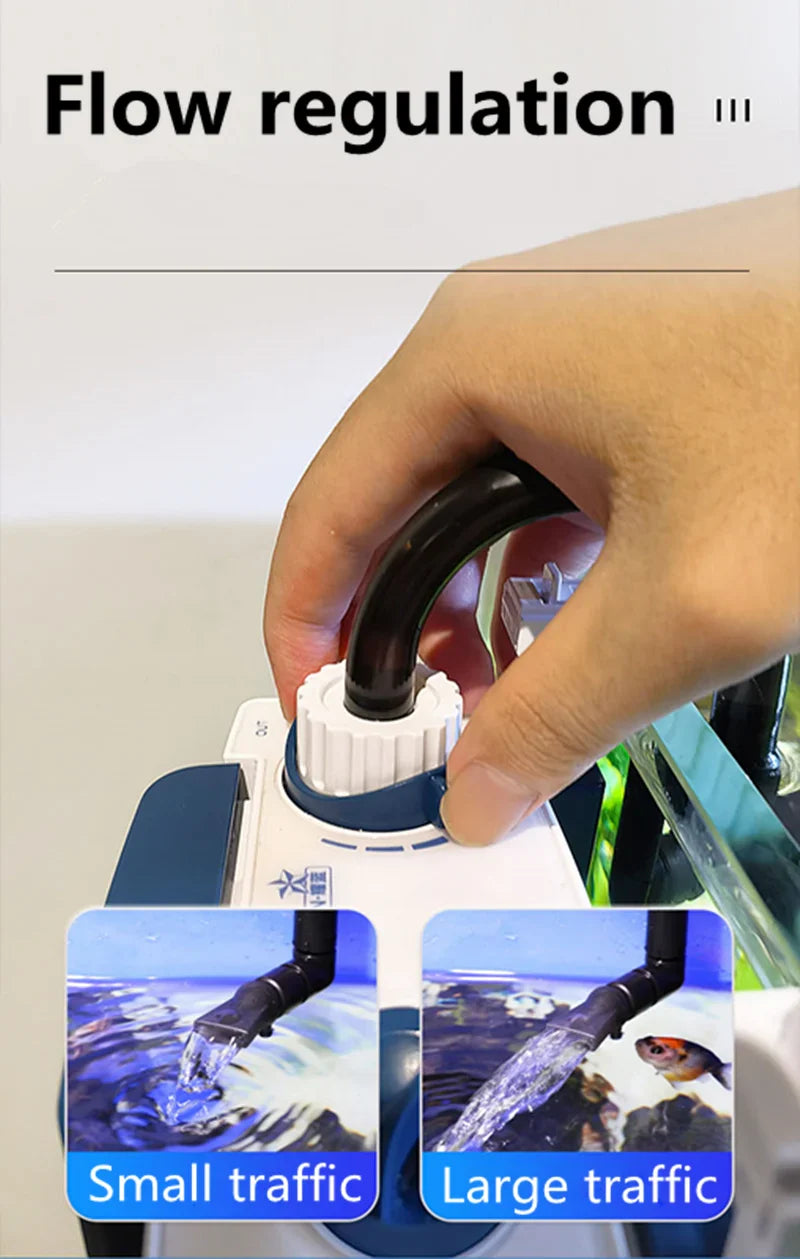 220V Silent Aquarium Filtration System – Wall-Mounted Integrated Filter & Oxygenation Machine for Fish Tanks