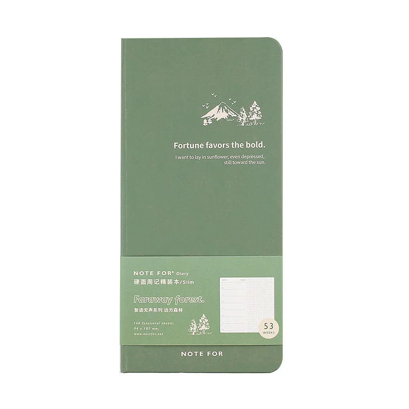 Retro Weekly Planner Notebook – Slim Notepad for Office & School, Cute Weekly Record Book