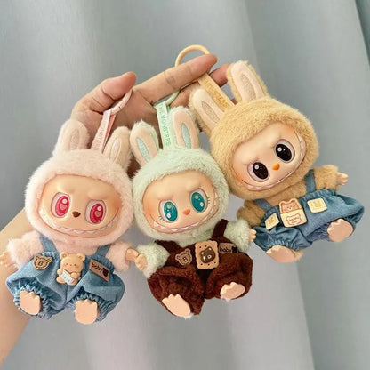 17cm Labubu Doll Clothes — Mini Outfit Accessories for K-Pop EXO I & II Dolls | Sitting Party Overalls Gift