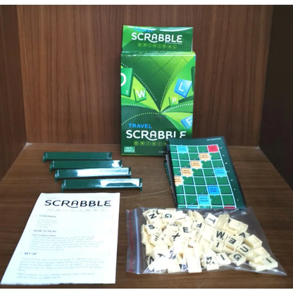 English Spelling Solitaire Box – Alphabet Chess & Scrabble Puzzle, Educational Toy for 2-4 People, Travel Board Game