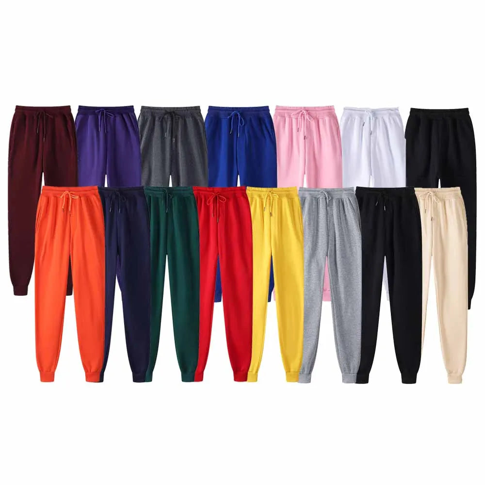 Men's Sweatpants - Spring Autumn Fleece Sport Pants with Drawstring & Pockets, Oversized Casual Trousers