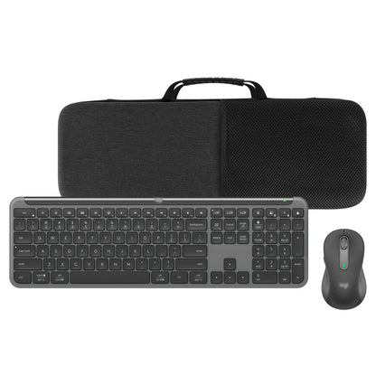 Geekria Keyboard & Mouse Combo Carrying Case – Protective Travel Bag for Logitech MK955 Signature Slim Wireless Keyboard & K950 Replacement Case