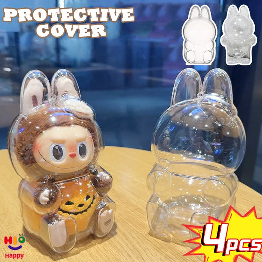 Labubu Blind Box Protective Cover — Thickened Transparent Dust Bag for Pendant Dolls, Vinyl Doll Storage (1-4PCS)