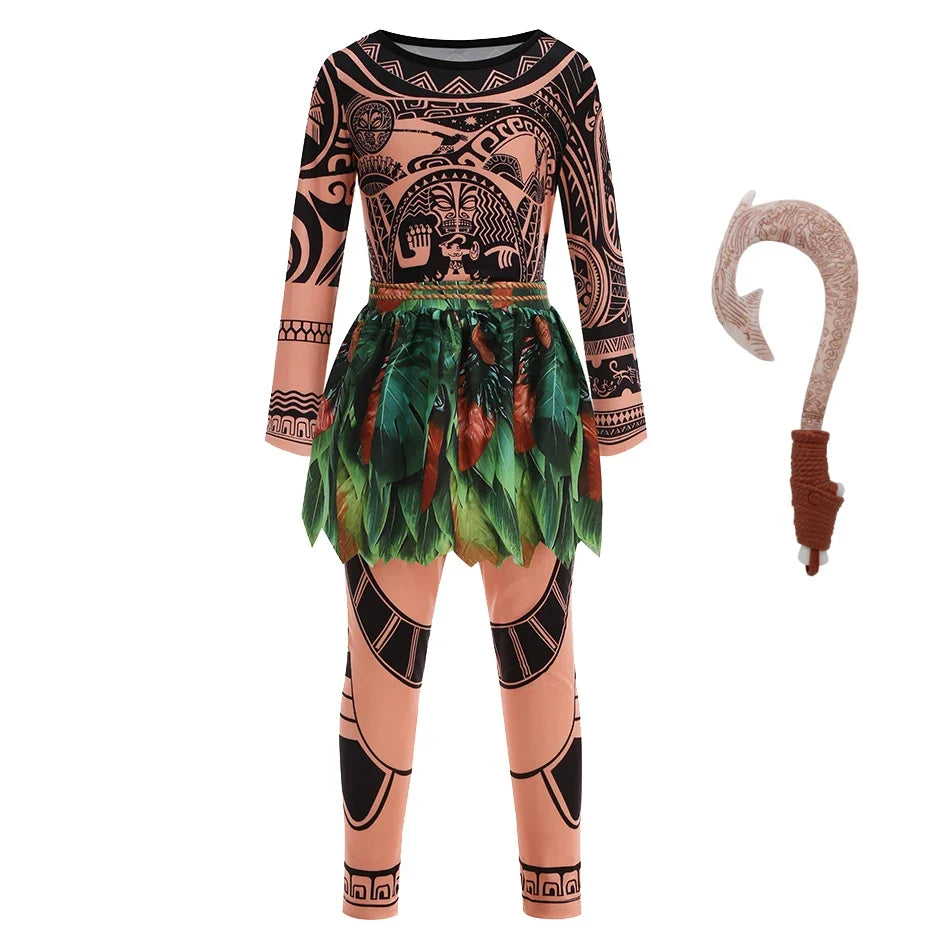 Disney Moana Princess Dress - Girls Vaiana Ocean Adventure Halloween Cosplay Costume