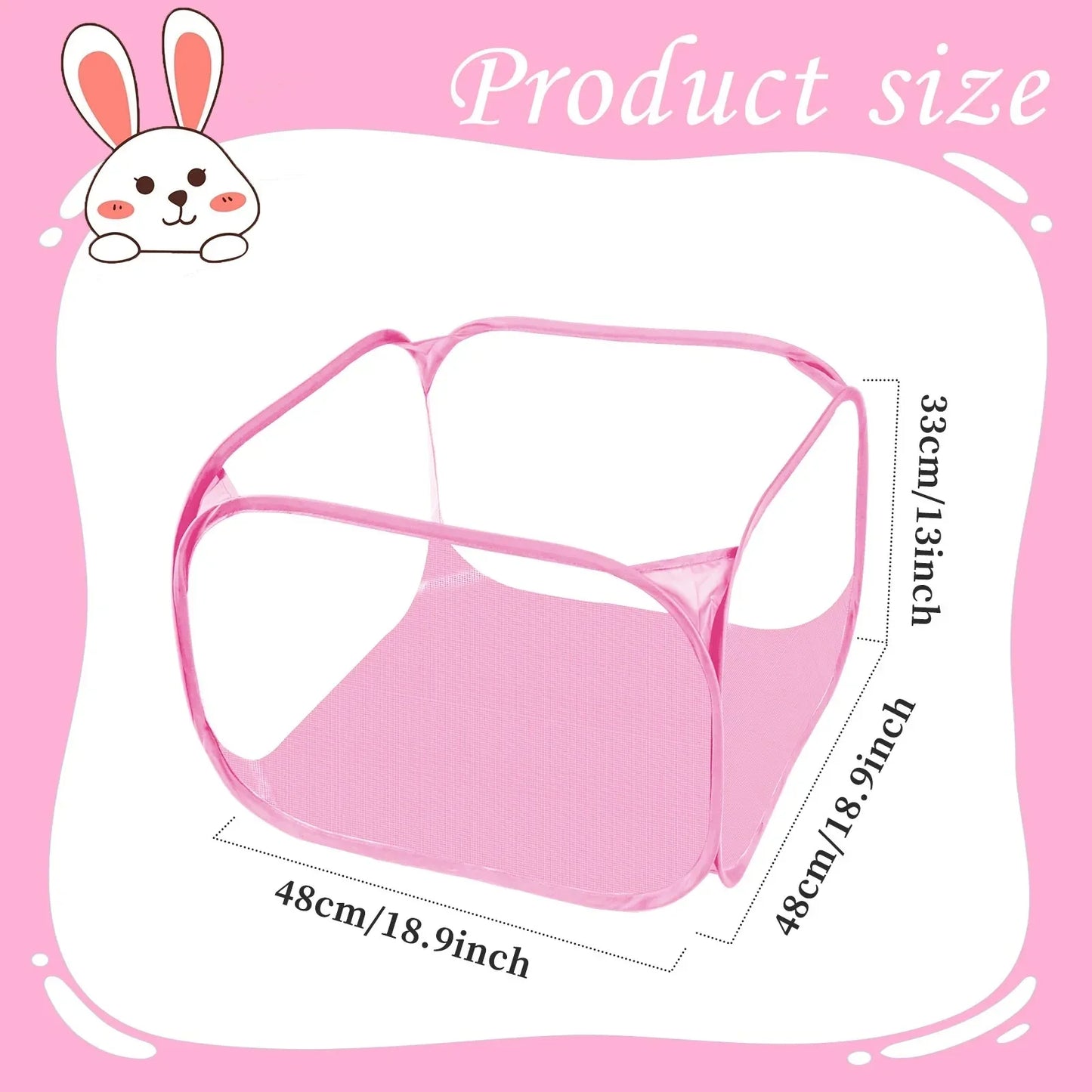 Portable Small Animal Playpen - Foldable Pet Cage with Transparent Mesh for Cats & Chickens