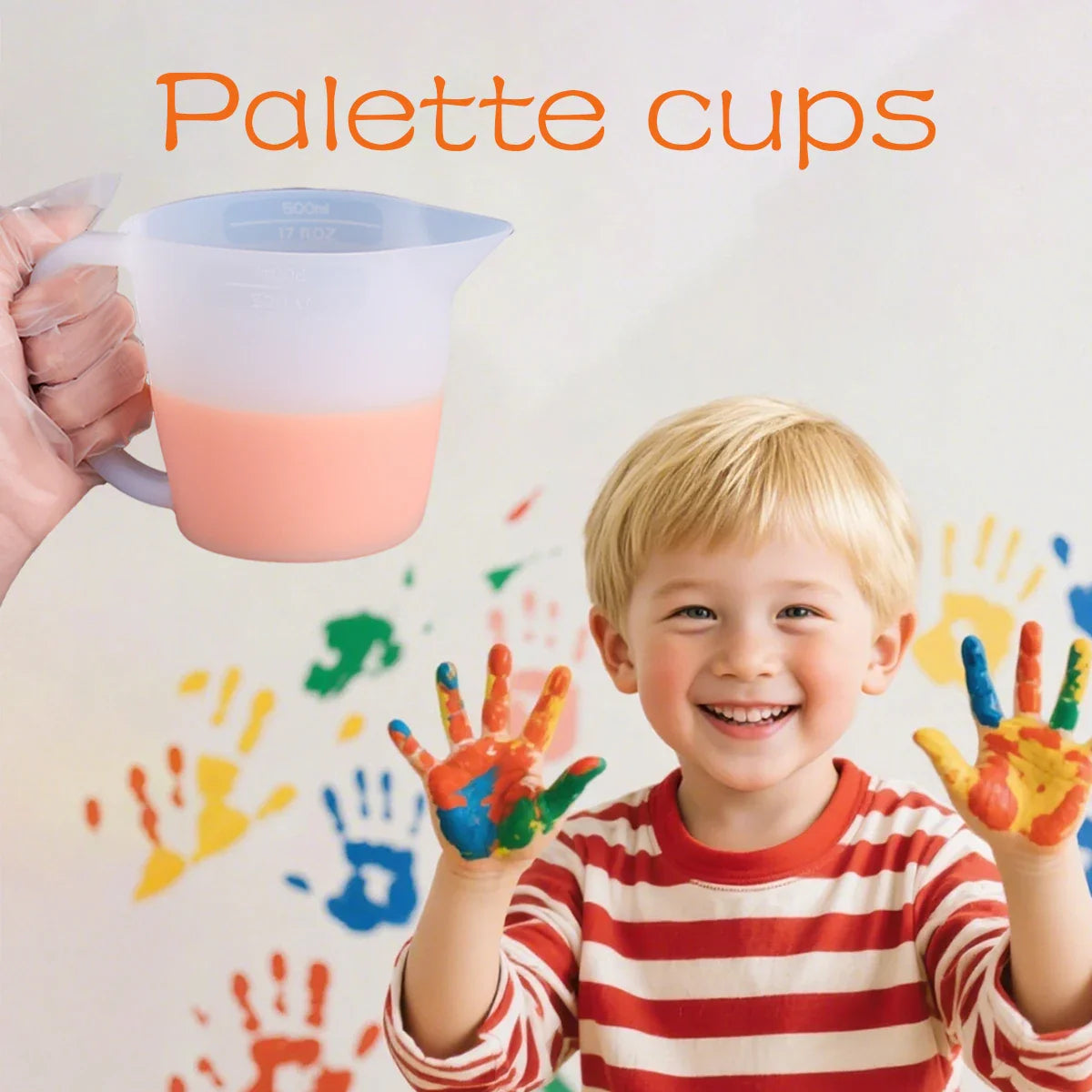 500ml Silicone Mixing Cup with Handle & Scale – Reusable DIY Epoxy Resin & Pigment Measuring Tool, Easy Clean Soft Pour Cup