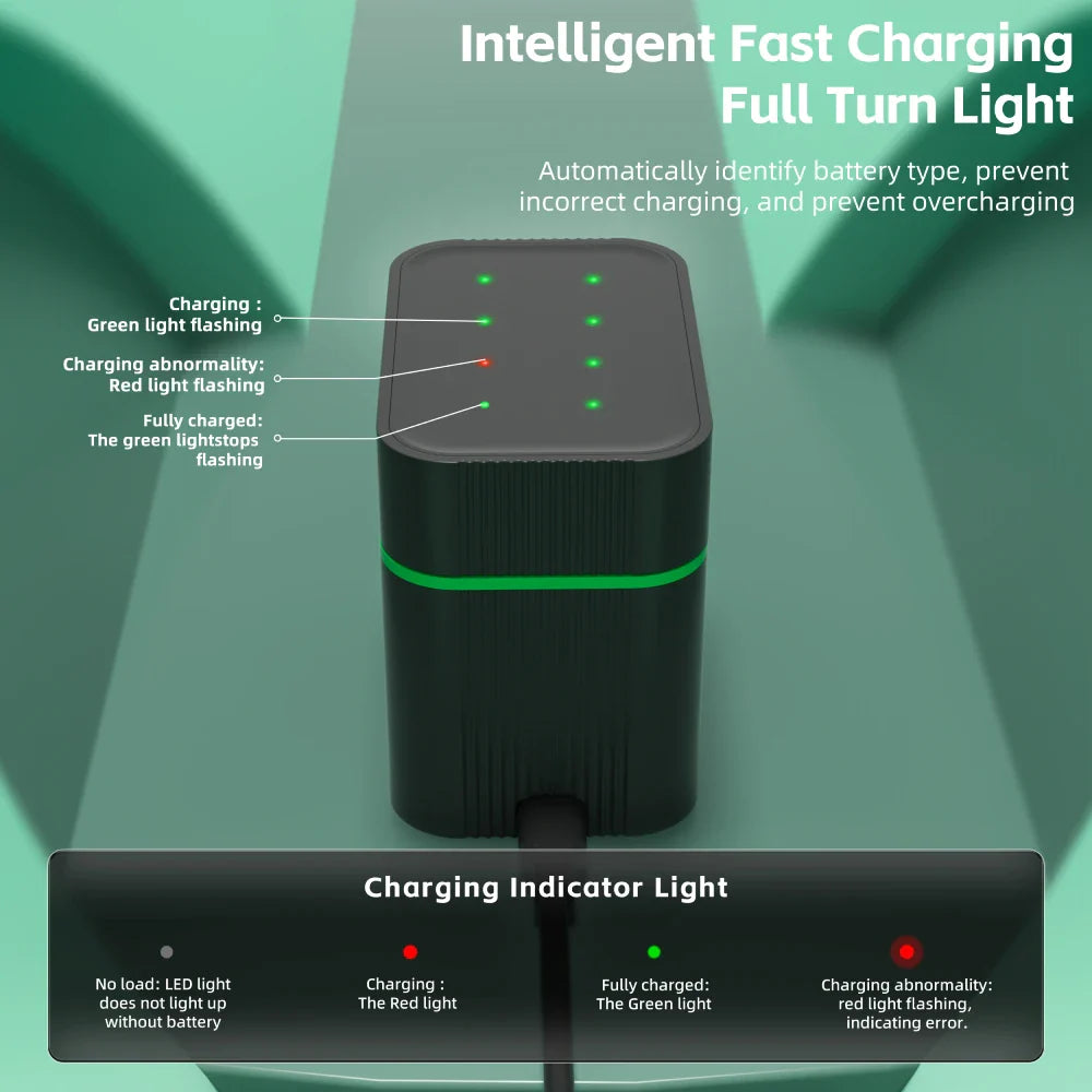 PUJIMAX Smart AA/AAA Lithium Battery Charger – Charges 4 AA + 4 AAA Rechargeable Li-ion Batteries with High Capacity Set