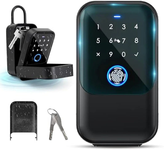 YRHAND TTlock Smart Fingerprint Lock Box – Digital Password, IC Card, Tuya Electronic Portable IP66 Security for Smart Home