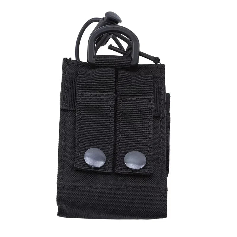 DIZETION Tactical Radio Pouch - MOLLE Nylon Walkie Talkie Holder & Hunting Interphone Hanging Bag