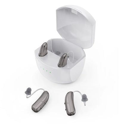 Mirasing Bluetooth Hearing Aid - Rechargeable RIC BTE with Noise Reduction & Charging Case