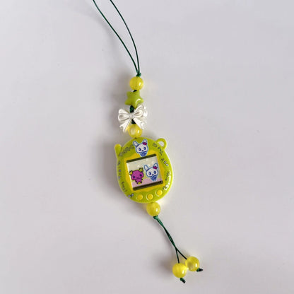 Tamagotchi Phone Strap - Y2K Retro Digital Pet Beaded Keychain Charm for Girls