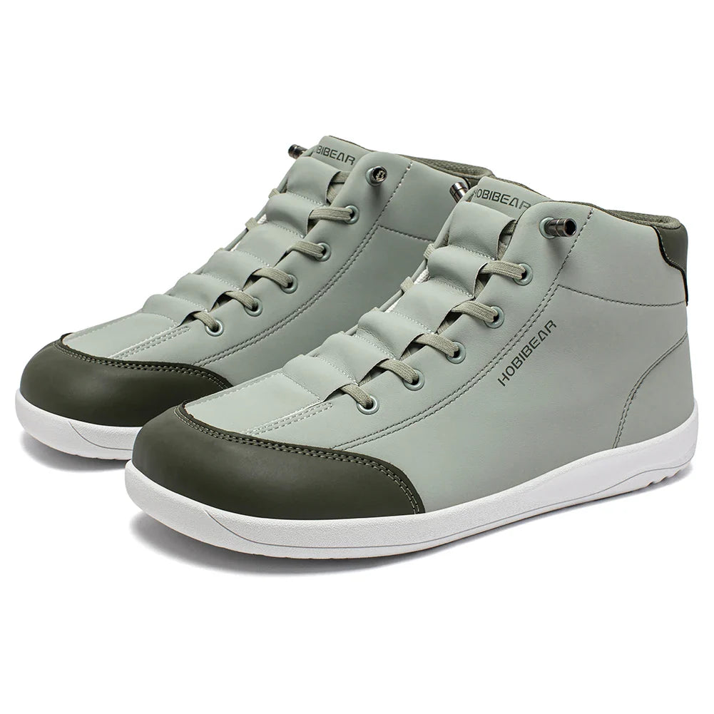 HOBIBEAR Mid-Top Barefoot Shoes — Wide-Toe Ankle Boots for Men & Women, Outdoor Non-Slip Artificial Leather Shoes